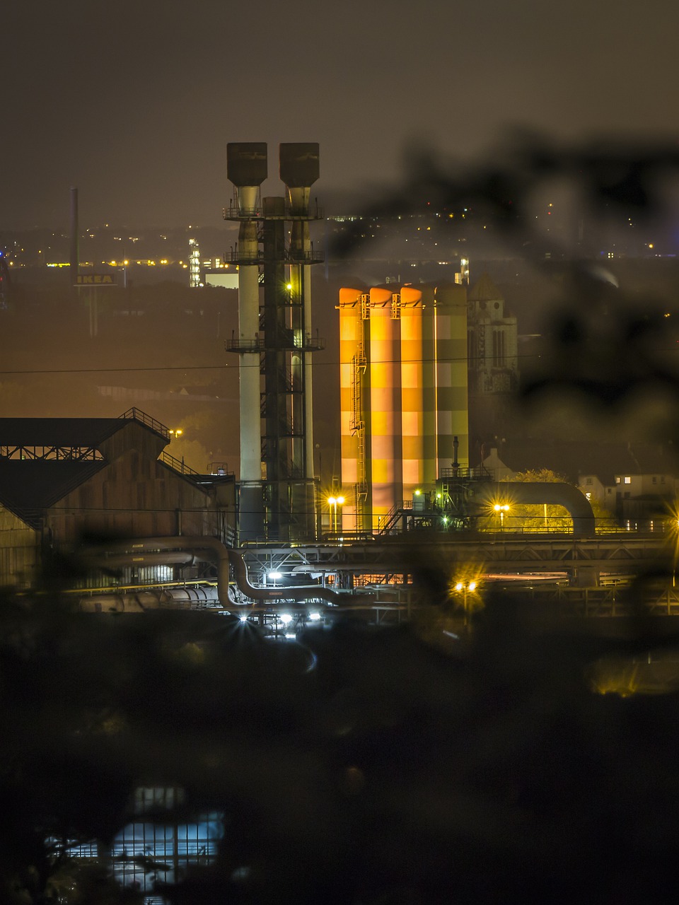 industry, night, architecture